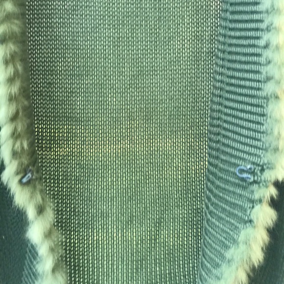 Cardigan Vest Green with Fur Trim - Picture 5 of 8